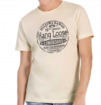 T-Shirt - HANG LOOSE - Herren & Damen - 'round' - Design vorne